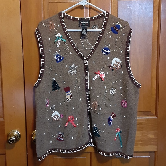 Designers Originals Sweaters - Designers Originals Studio Fa La La Embellished Christmas Vest